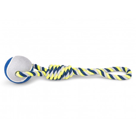 Corde Coton + Balle De Tennis Bleu-Jaune