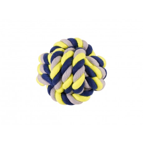 Jouet Chien Balle Coton Bleu/Jaune 