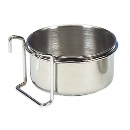 Mangeoire Inox avec 2 Crochets 9,5cm 0.28L