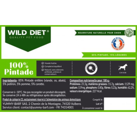 Wild Diet 100% Pintade