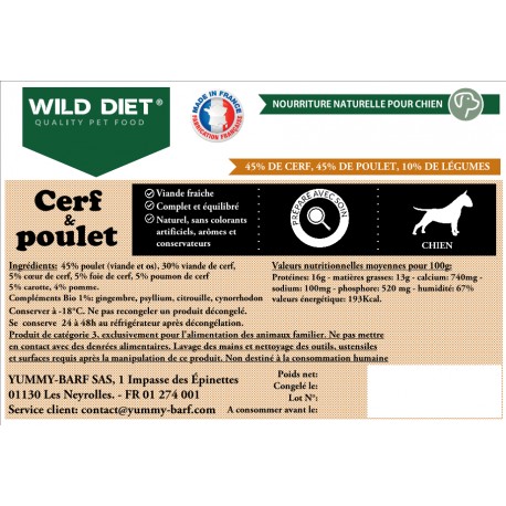 Wild Diet Cerf et Poulet