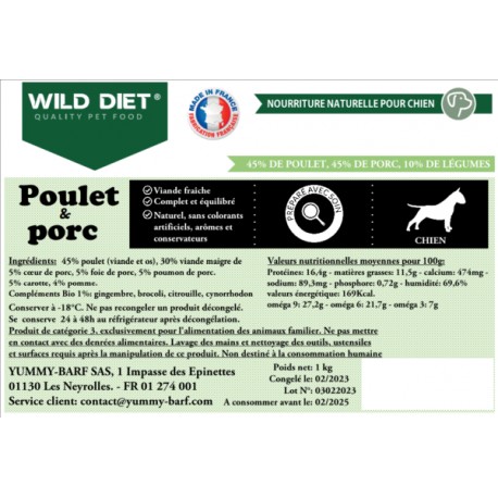 Wild Diet Poulet et Porc